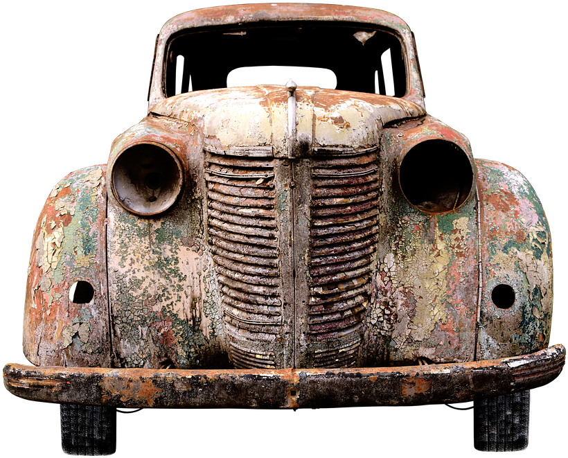 Auto, Old, Pkw, Old Car, Rarity, Car Age, Retro - Car Old Rusted (873x720), Png Download