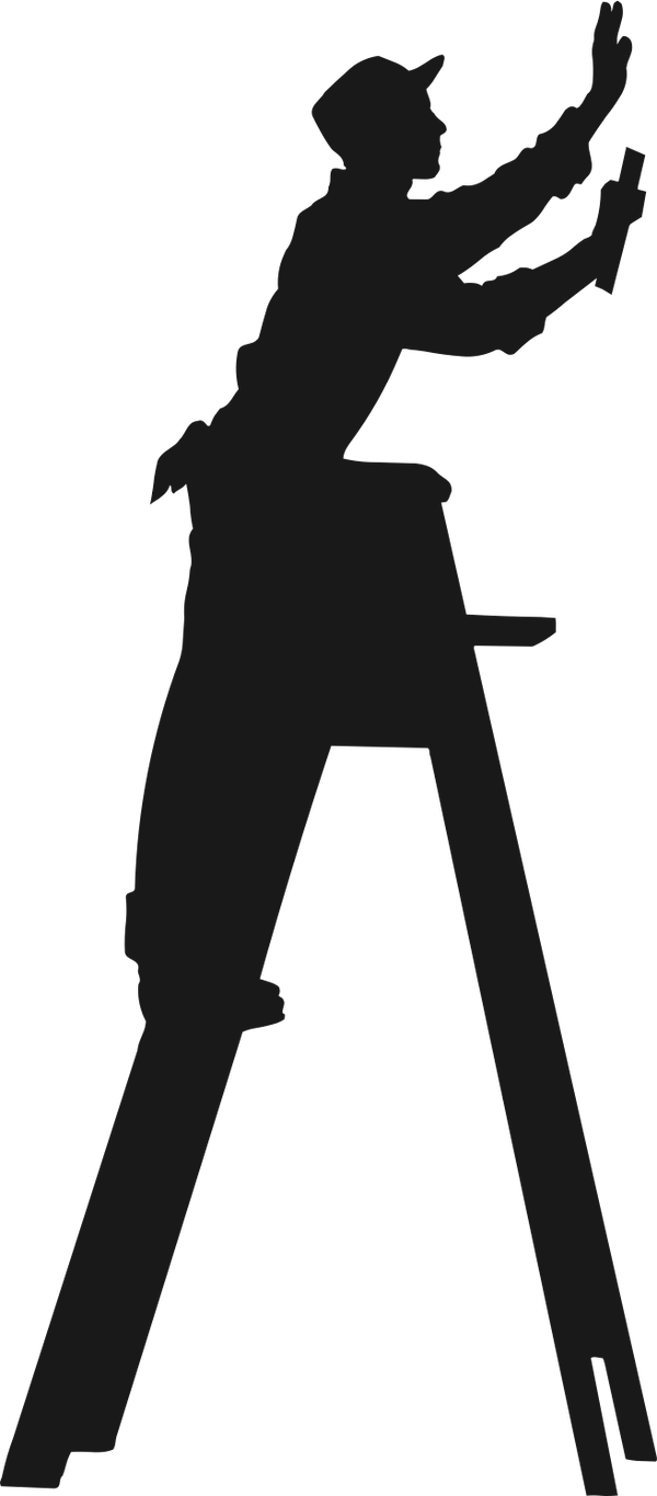 Contractor Clipart Handyman - Handyman Clipart Black Png (600x1365), Png Download