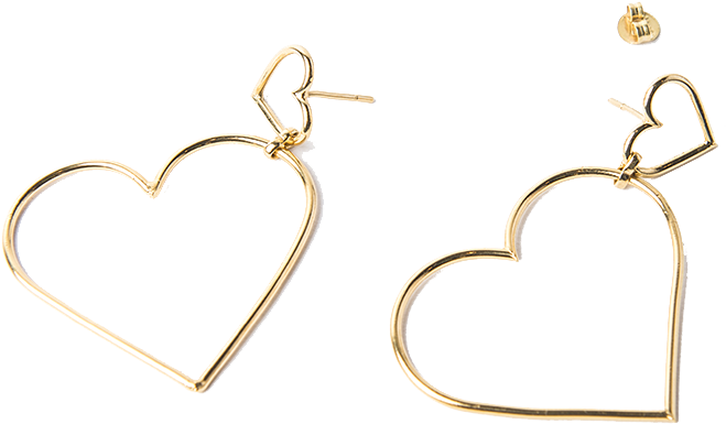 Imagen De Broken Wire Double Heart Earrings - Earrings (1000x1000), Png Download