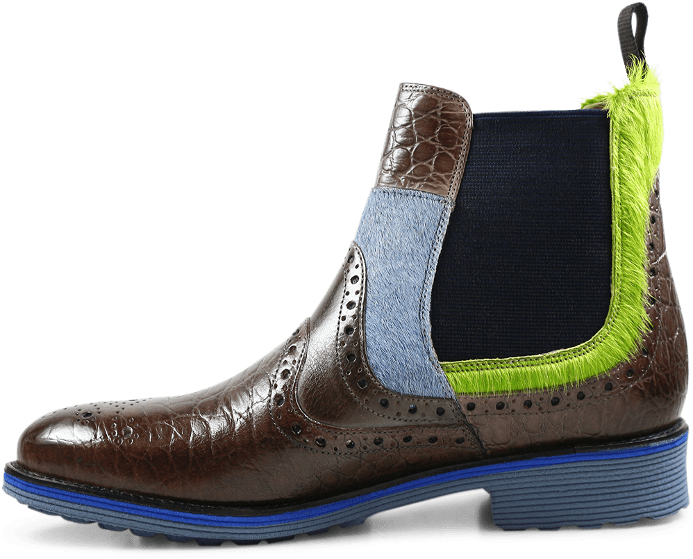 Ankle Boots Amelie 31 Croco Classic Hair On Stone Grey - Chelsea Boot (1024x1024), Png Download