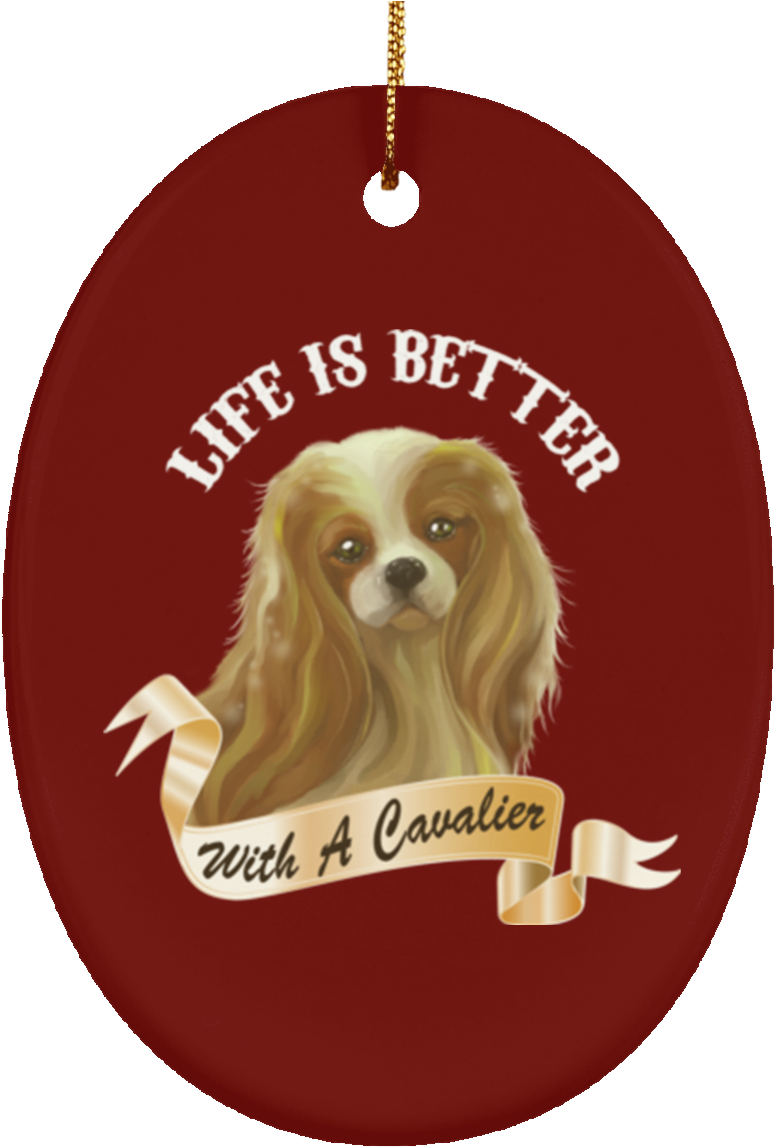 Cavalier King Charles Spaniel Christmas Ornament - Wunjo Rune (1155x1155), Png Download