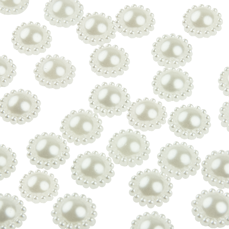 50 Ivory Flower Shape Flat Back Pearl 12mm - Tablecloth (800x800), Png Download