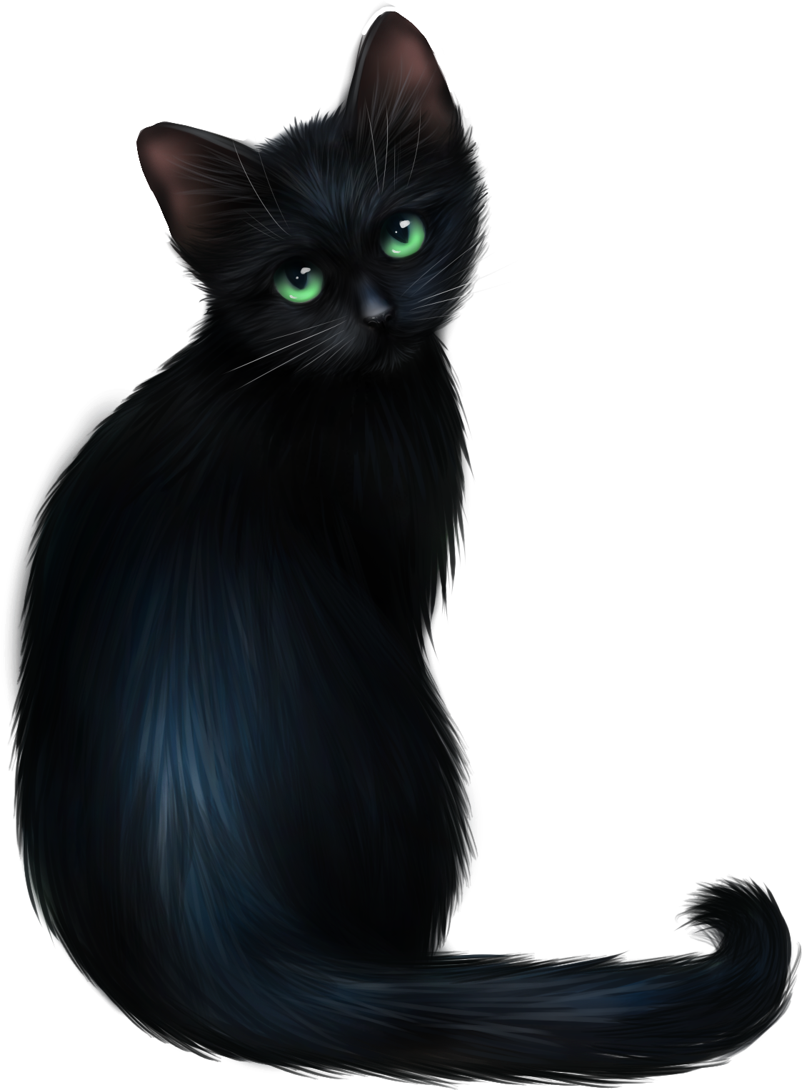 Black Cat Clipart Animal Black - Black Cat (1200x1800), Png Download