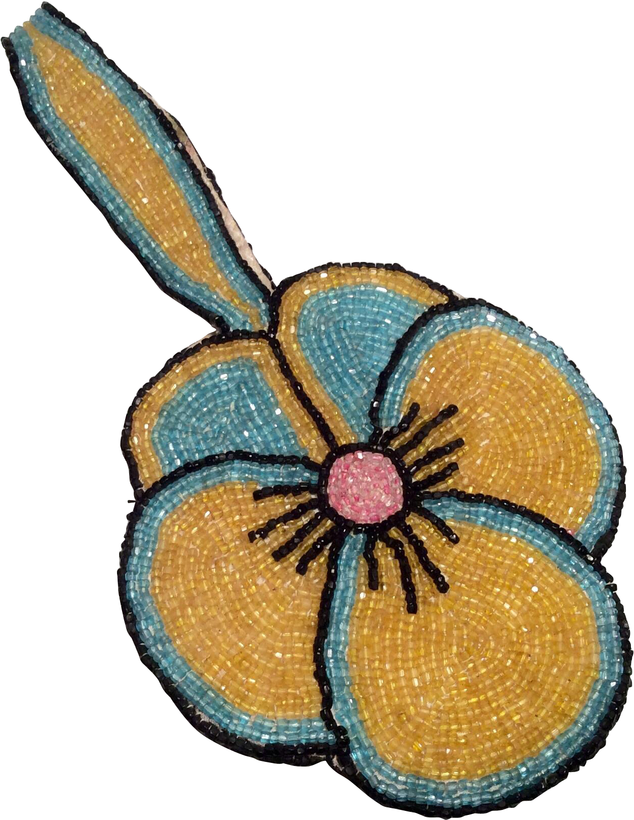Beautiful Antique Glass Beaded Flower Shaped Purse - Illustration (1624x1624), Png Download
