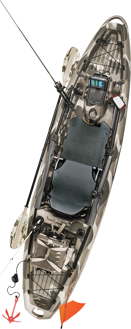 Kayak Fishing Buyer's Guide By Cabela's - Cabela's Advanced Angler 120 Specs (600x1379), Png Download