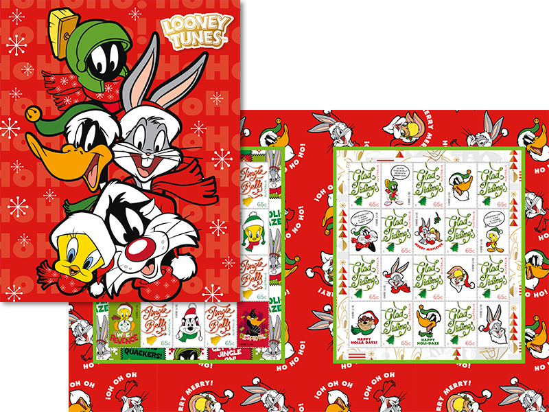 Looney Tunes Christmas Stamp Pack (800x600), Png Download