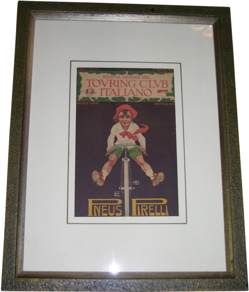 Child On Bike 1917 Advertisement In Colors For Pirelli - Picture Frame (600x600), Png Download
