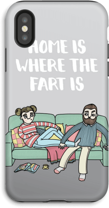 Fart Case Iphone X Tough - Cartoon (499x800), Png Download