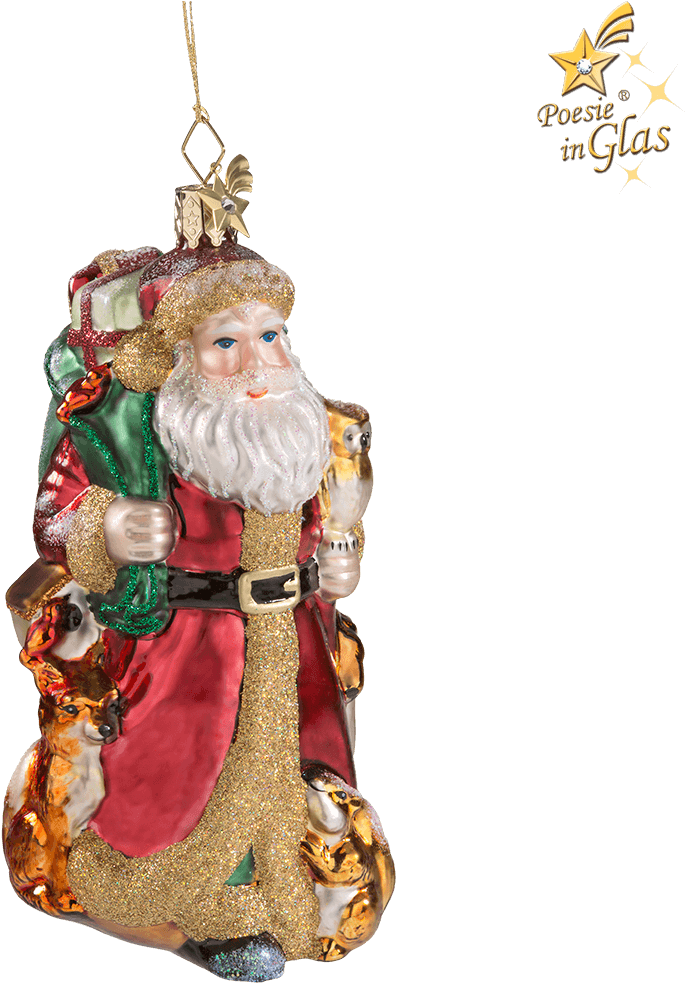 Santa With Forest Animals - Santa Claus (1000x1000), Png Download