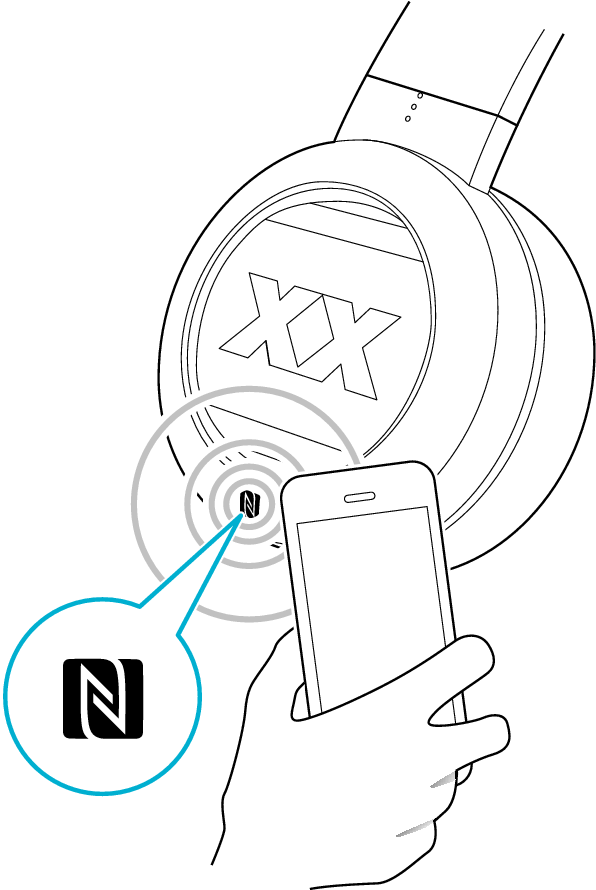 Touch The Nfc Antenna Location Of The Bluetooth Device - Line Art (958x889), Png Download