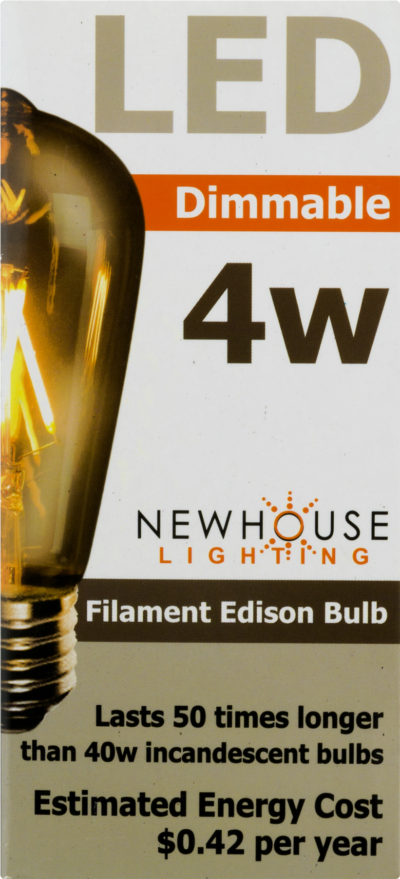 Newhouse Lighting Led Filament Edison Bulb Dimmable - Electronorte Chiclayo (1800x1800), Png Download