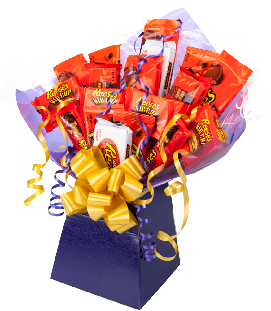 Reese's Huge Xl 18 Piece American Chocolate Bouquet - Gift Wrapping (874x1024), Png Download