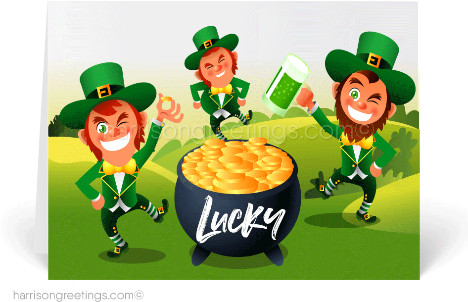 Leprechaun With Gold (946x704), Png Download