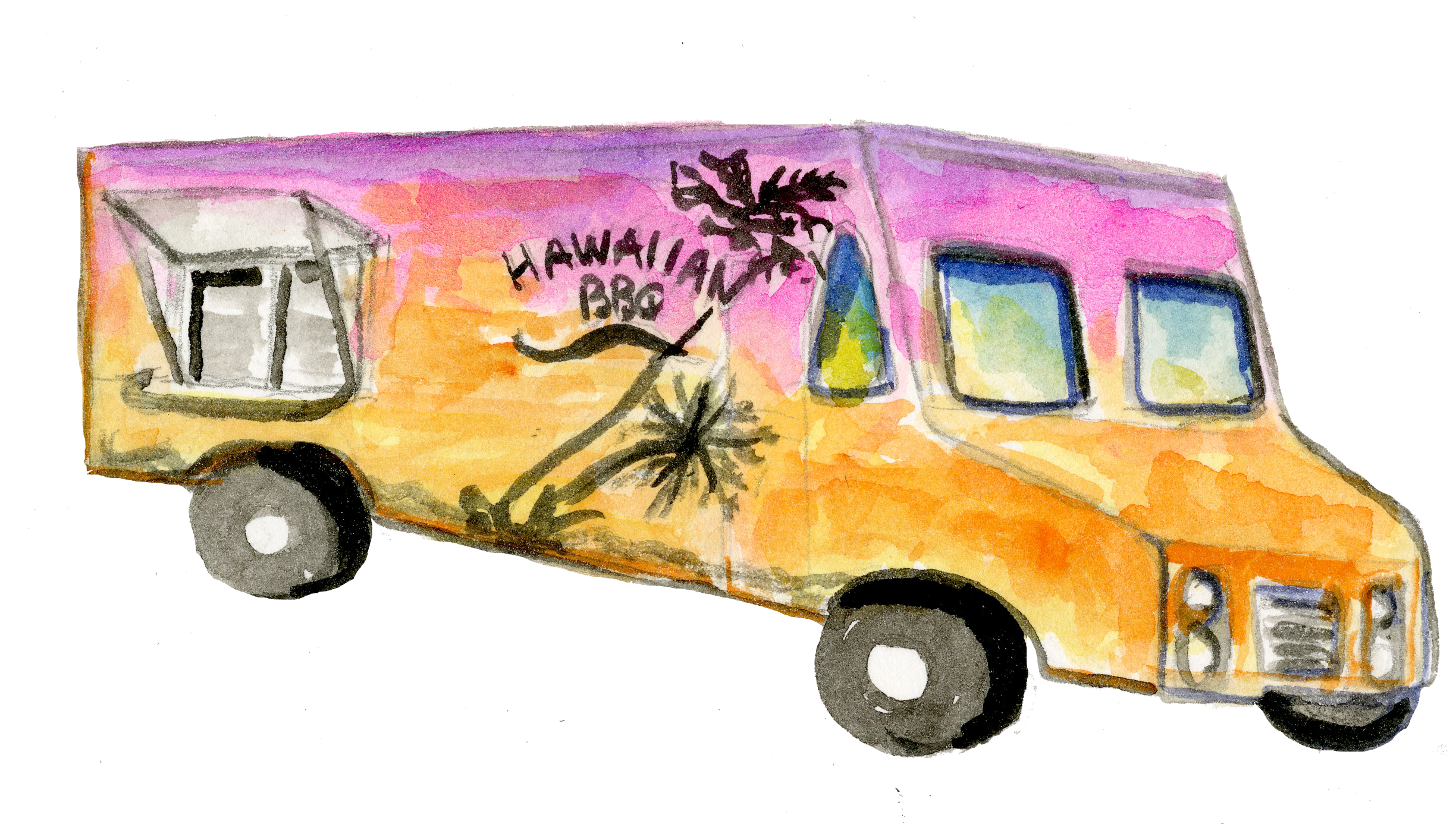 Hawaiian Bbq - Hawaiian Food Truck Designs (2478x1391), Png Download