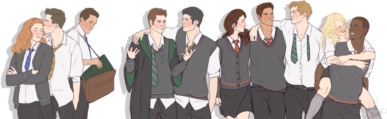 Teen Wolf Hogwarts Fan Art (1280x454), Png Download