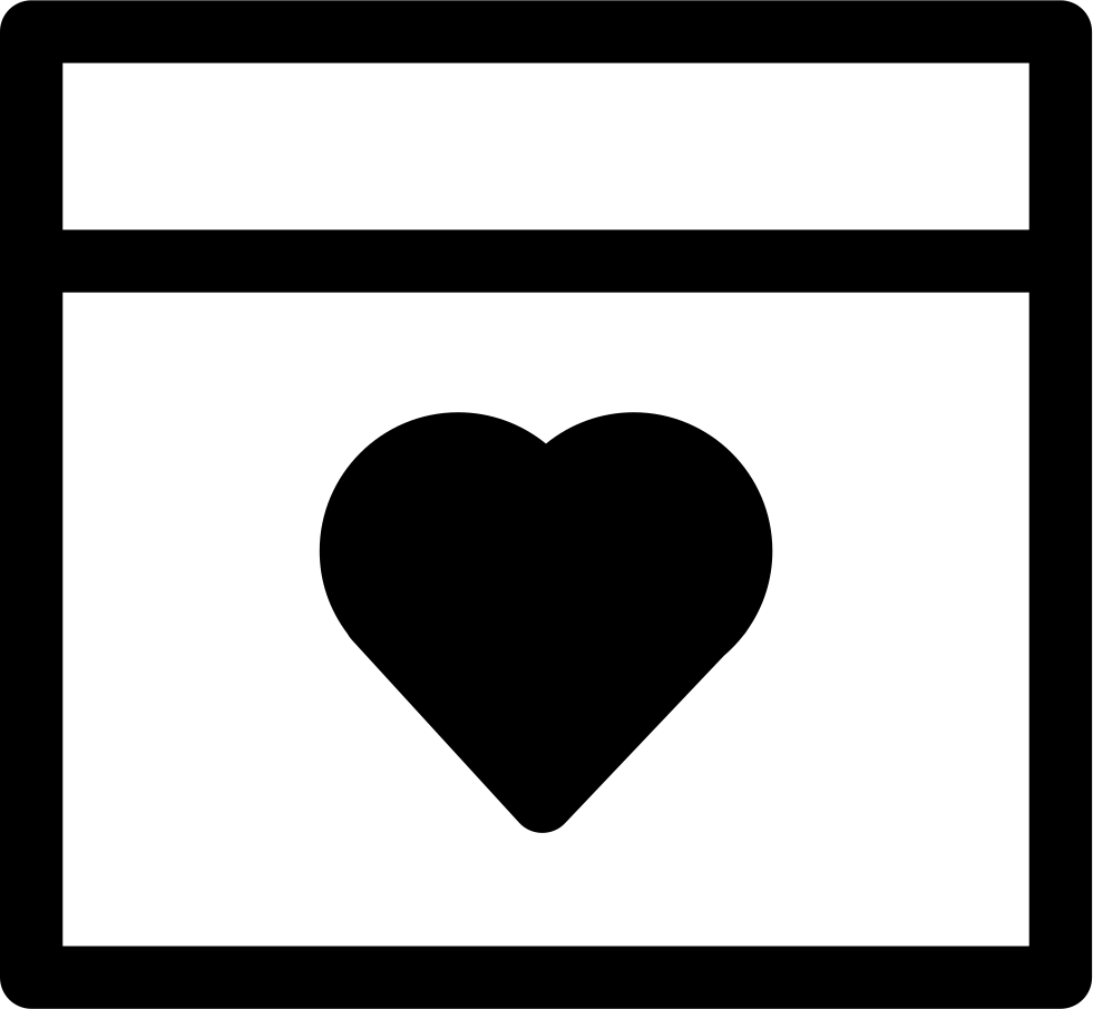 Browser With A Heart Symbol Inside A Circle Comments - Heart (981x906), Png Download