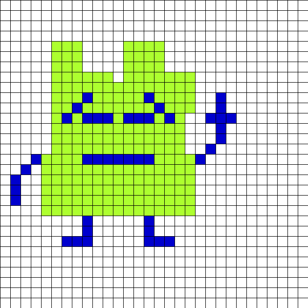 Aqua Teen Hunger Force Ignignokt Mooninite Bead Pattern - Stella Super Mario Pixel Art (630x630), Png Download