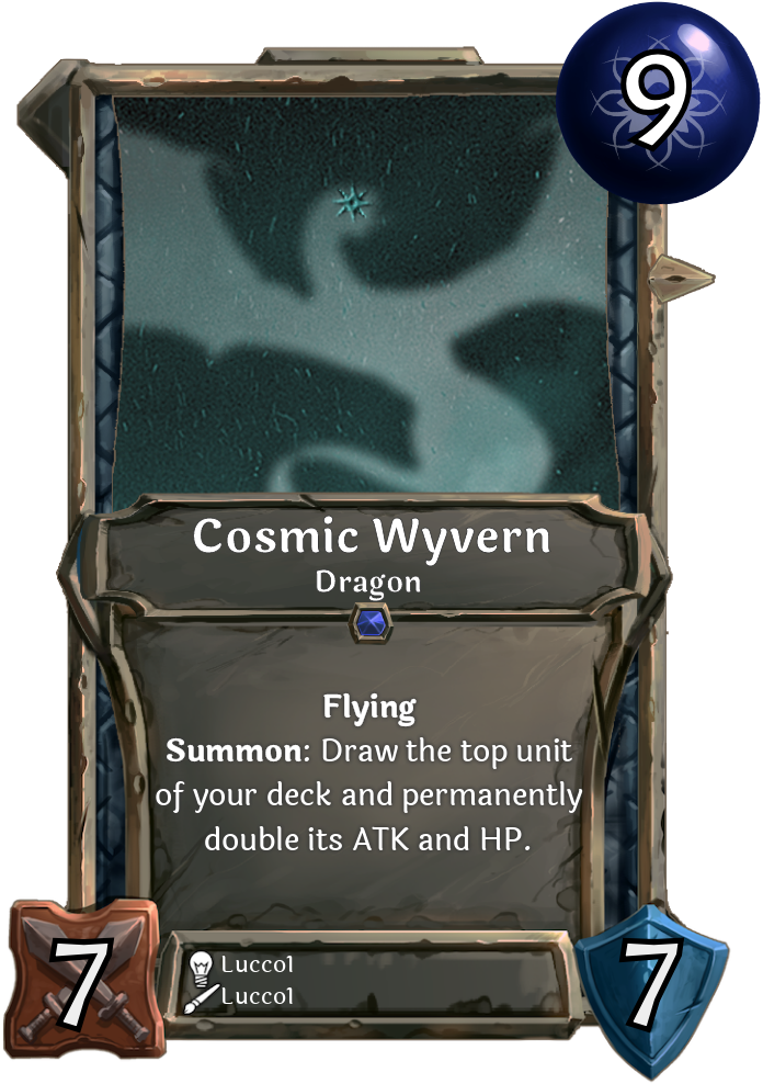 [card] Cosmic Wyvern - Collective Community Card Game (696x988), Png Download