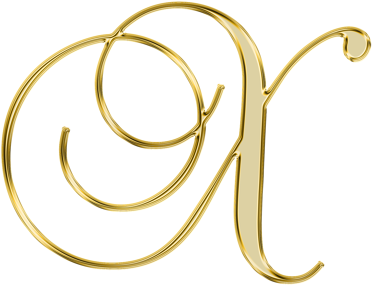Gold Letter Transparent Background (1280x1280), Png Download