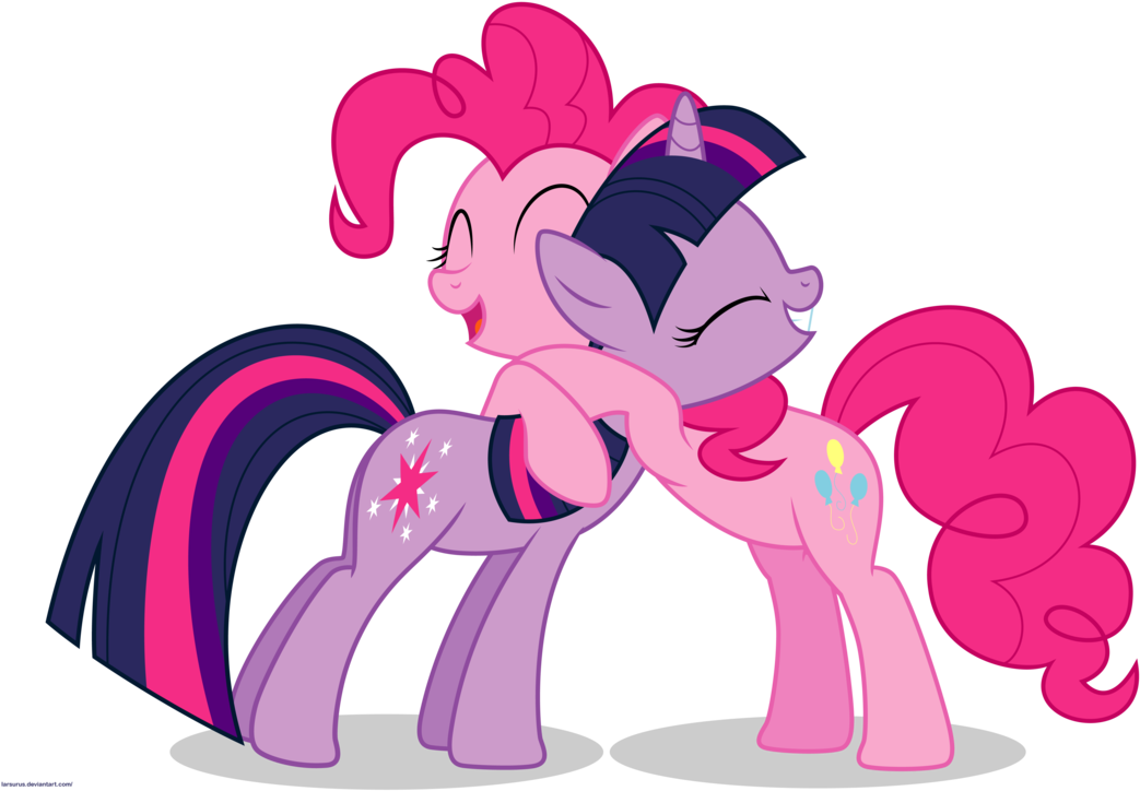 Hugs Png - Pinkie Pie Twilight Sparkle Hugs (1095x730), Png Download