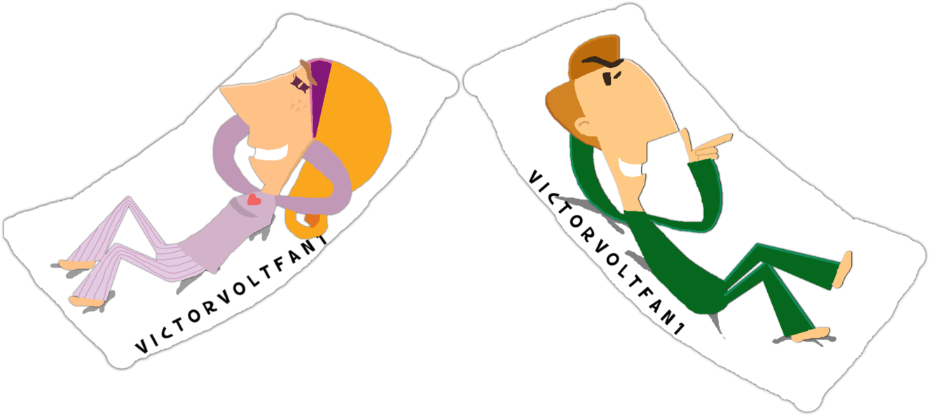 Victor N Anita Hugging Pillows By Victorvoltfan1 (1326x593), Png Download
