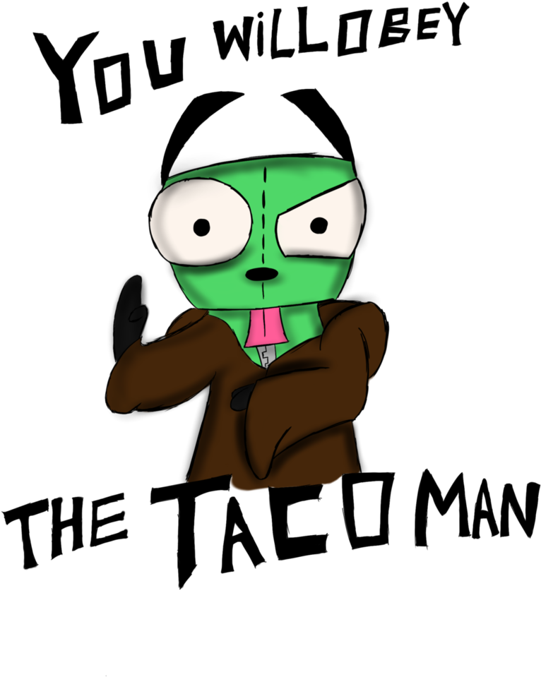 Obey The Taco Man Sketch By Invaderskull1995 - Cartoon (772x1034), Png Download