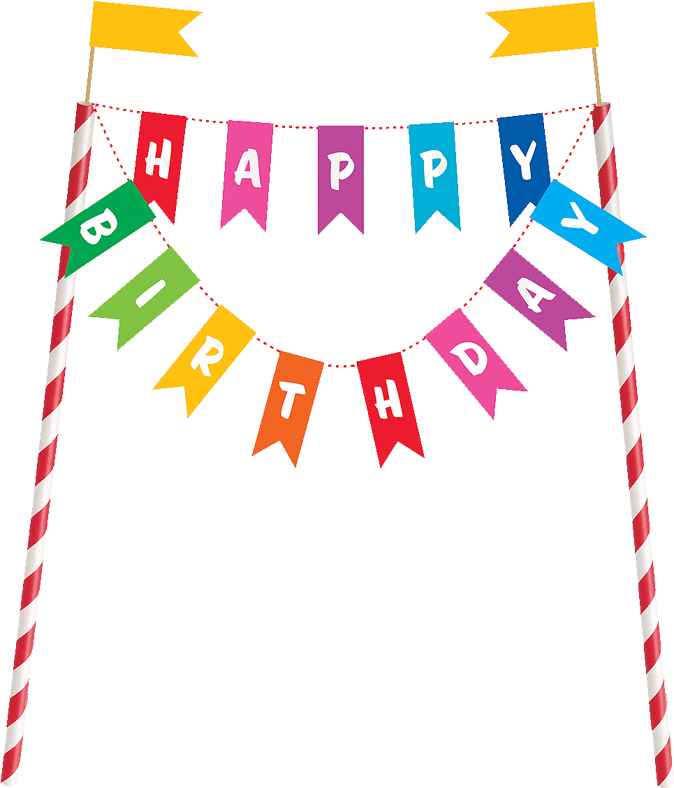 Bunting Happy Birthday Cake Topper - Birthday Cake Bunting Topper (1400x1400), Png Download