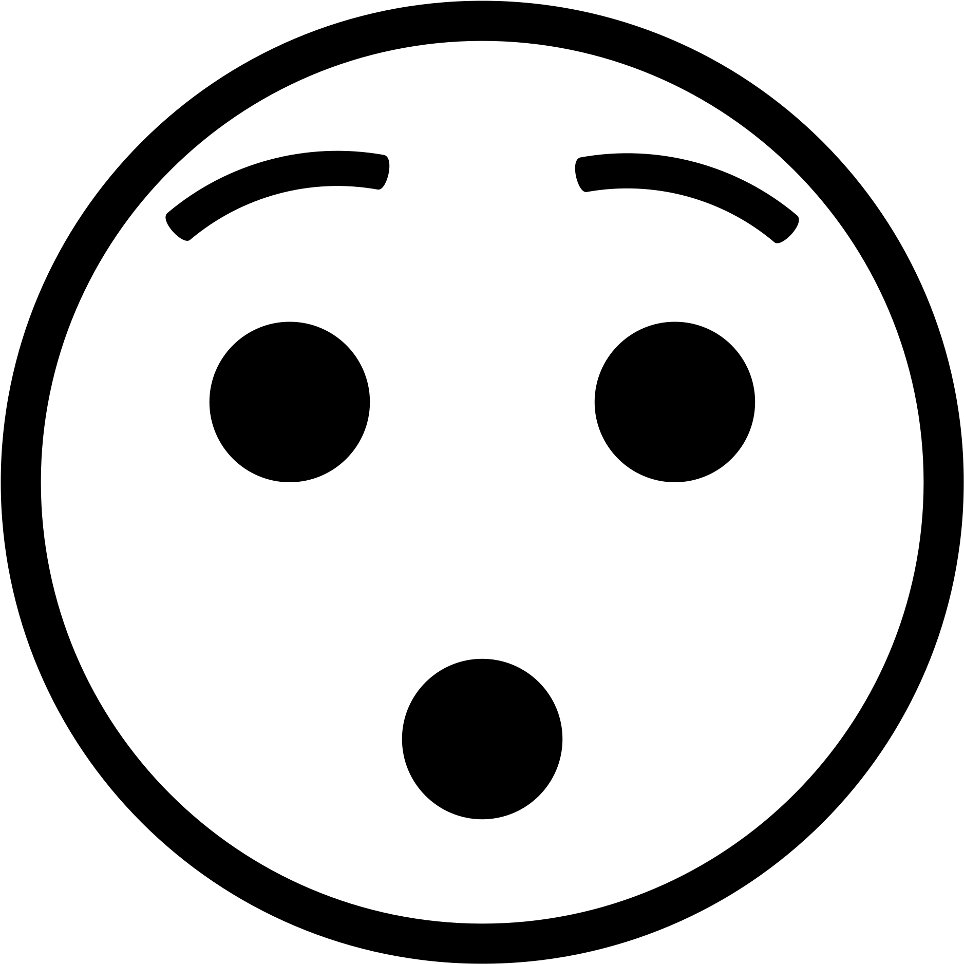 Emojione Bw 1f62f - Circle (1024x1024), Png Download
