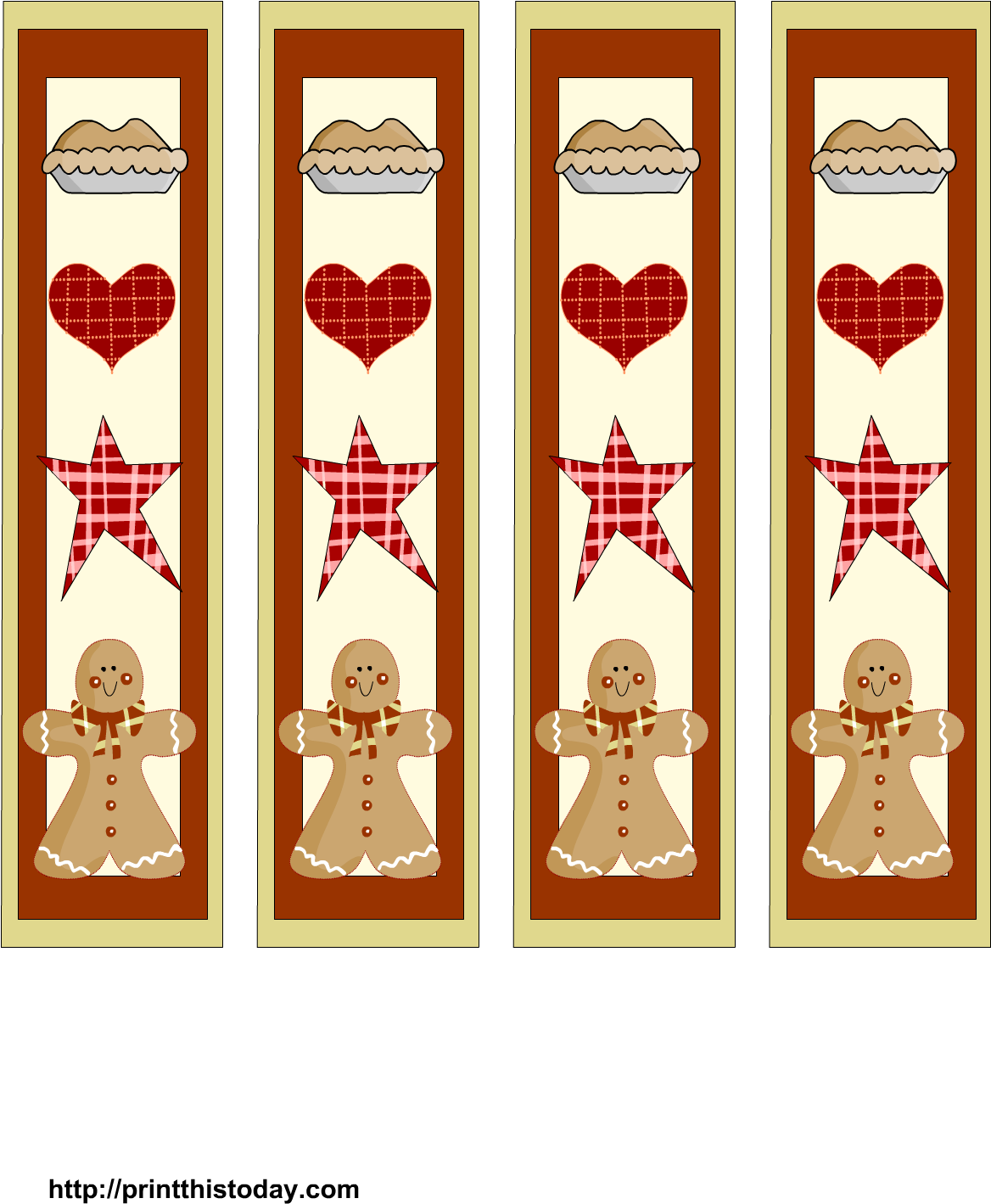 1275 X 1650 7 - Christmas Bookmark Templates Print (1275x1650), Png Download