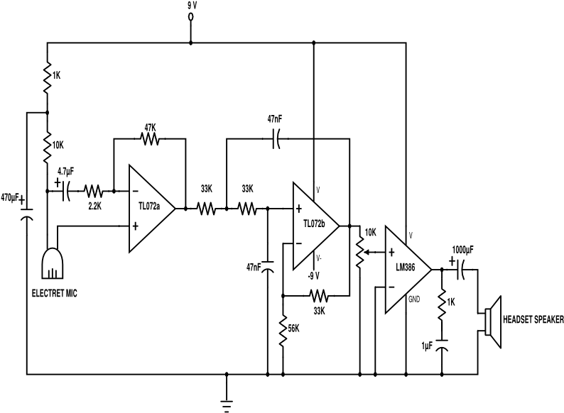 Schematics Com Electronic - Circuito De Estetoscopio Electrónico (800x600), Png Download