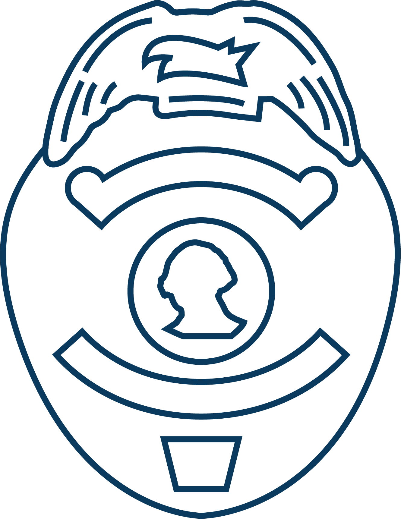 Badge Icon Blue Outline2 - Circle (1330x1722), Png Download