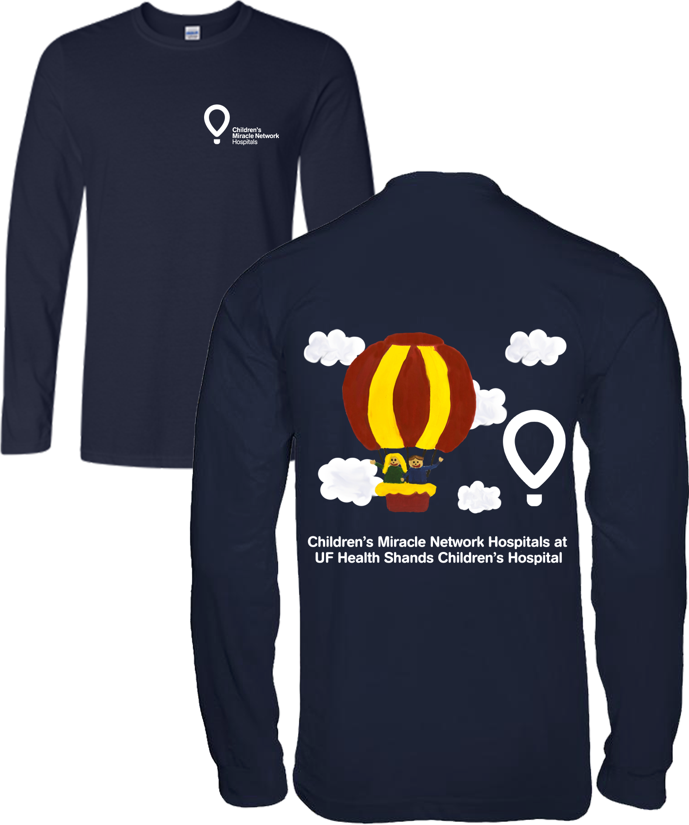 Dark Blue Long Sleeve Shirt Featuring Red And Yellow - Long-sleeved T-shirt (1522x2032), Png Download