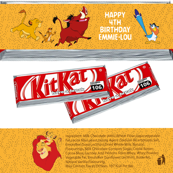 Lion King Kitkat Wrappers - Baby Shark Chocolate Labels (606x606), Png Download