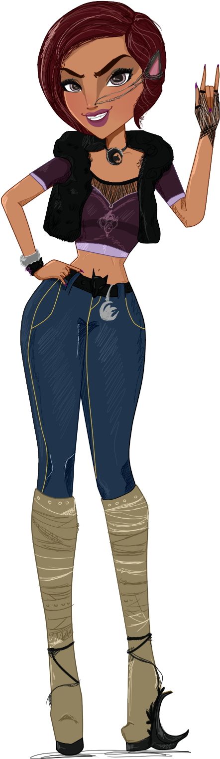 Leola Wolf Art Ii - Cartoon (880x1629), Png Download