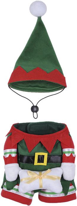 Christmas Elf Dog Costume Dog Costumes Clothes Pet - Christmas Tree (800x800), Png Download