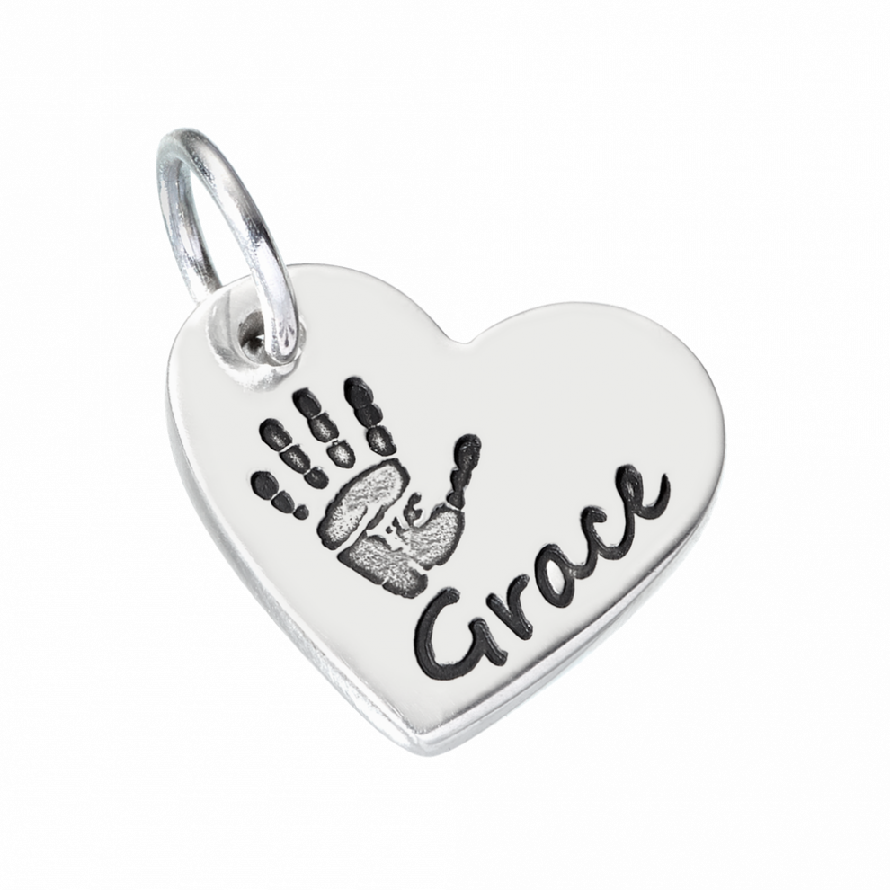 Handprint Charm - Charm Bracelet (990x990), Png Download