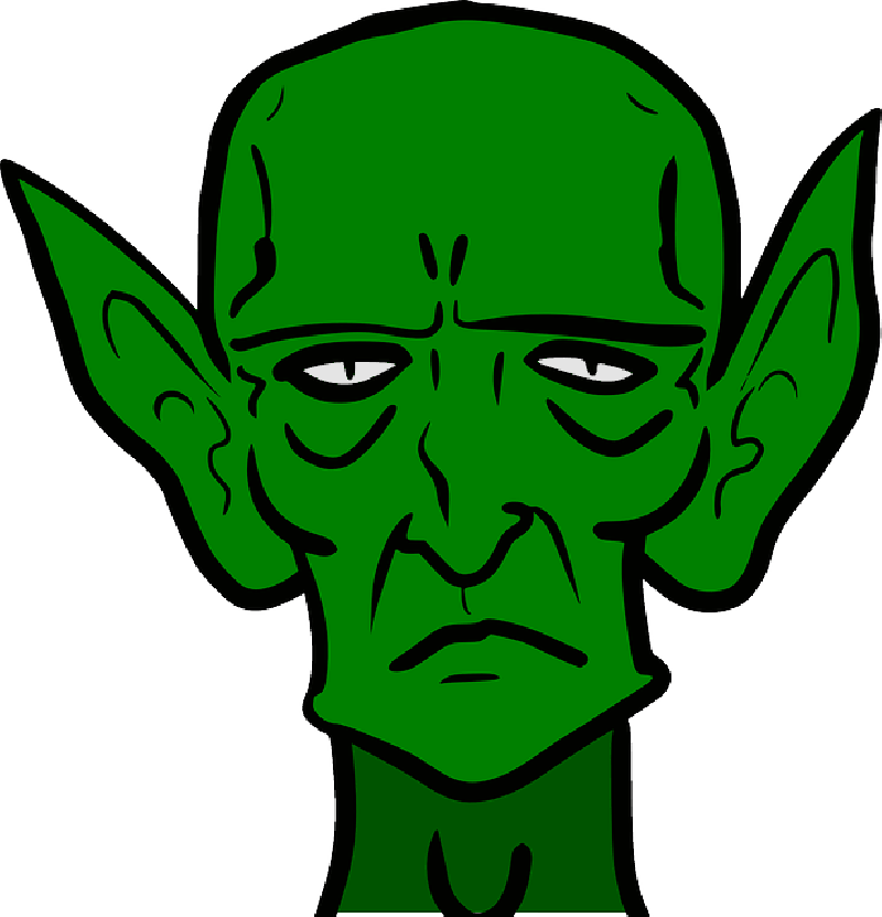 Monster, Sad, Green, Frown, Evil, Ears - Story Of The Goblins Who Stole (800x831), Png Download