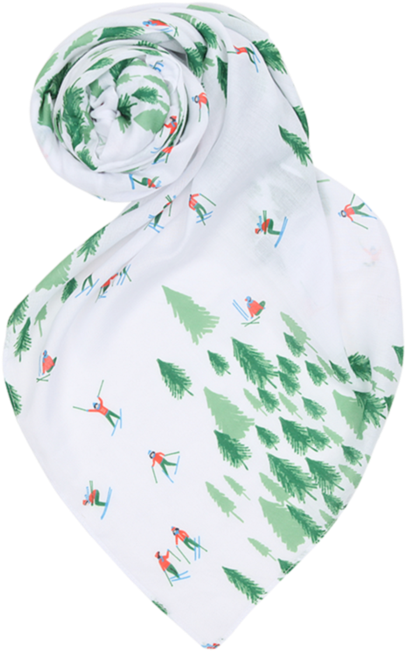 Skier Trails Scarf Scarves Lou Lou Boutiques - Scarf (500x699), Png Download