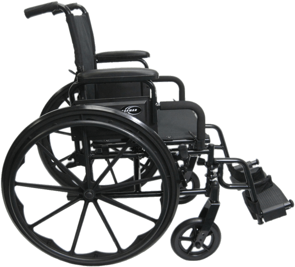 Wheelchair Side View - Karman Ultra Lightweight 18 Inch Aluminum Wheelchair, (1000x904), Png Download