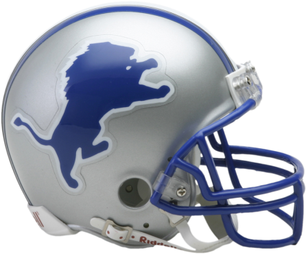 Detroit Lions Vsr4 Mini Throwback Helmet - Detroit Lions Throwback Helmet (471x384), Png Download