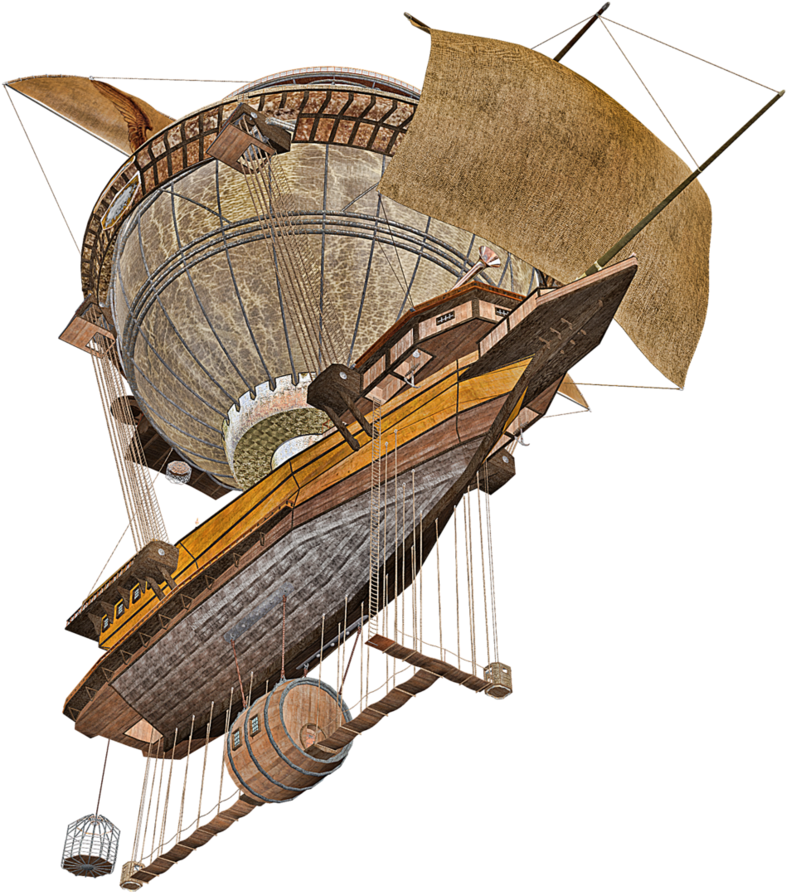 Zeppelin Drawing Steam - Airship (849x942), Png Download