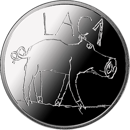 Lv 2009 1lats Piglet B - Latvijas Banka Monetas (415x415), Png Download