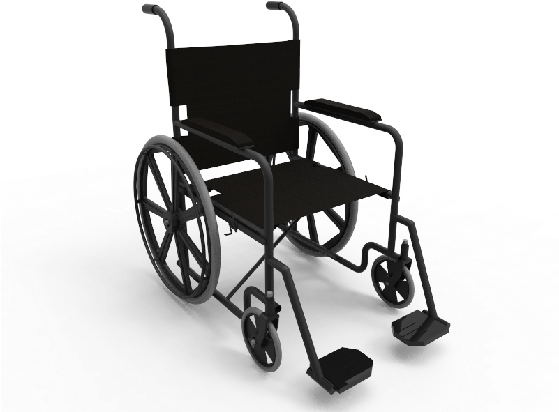 Wheelchair 3d Model Transparent (800x640), Png Download
