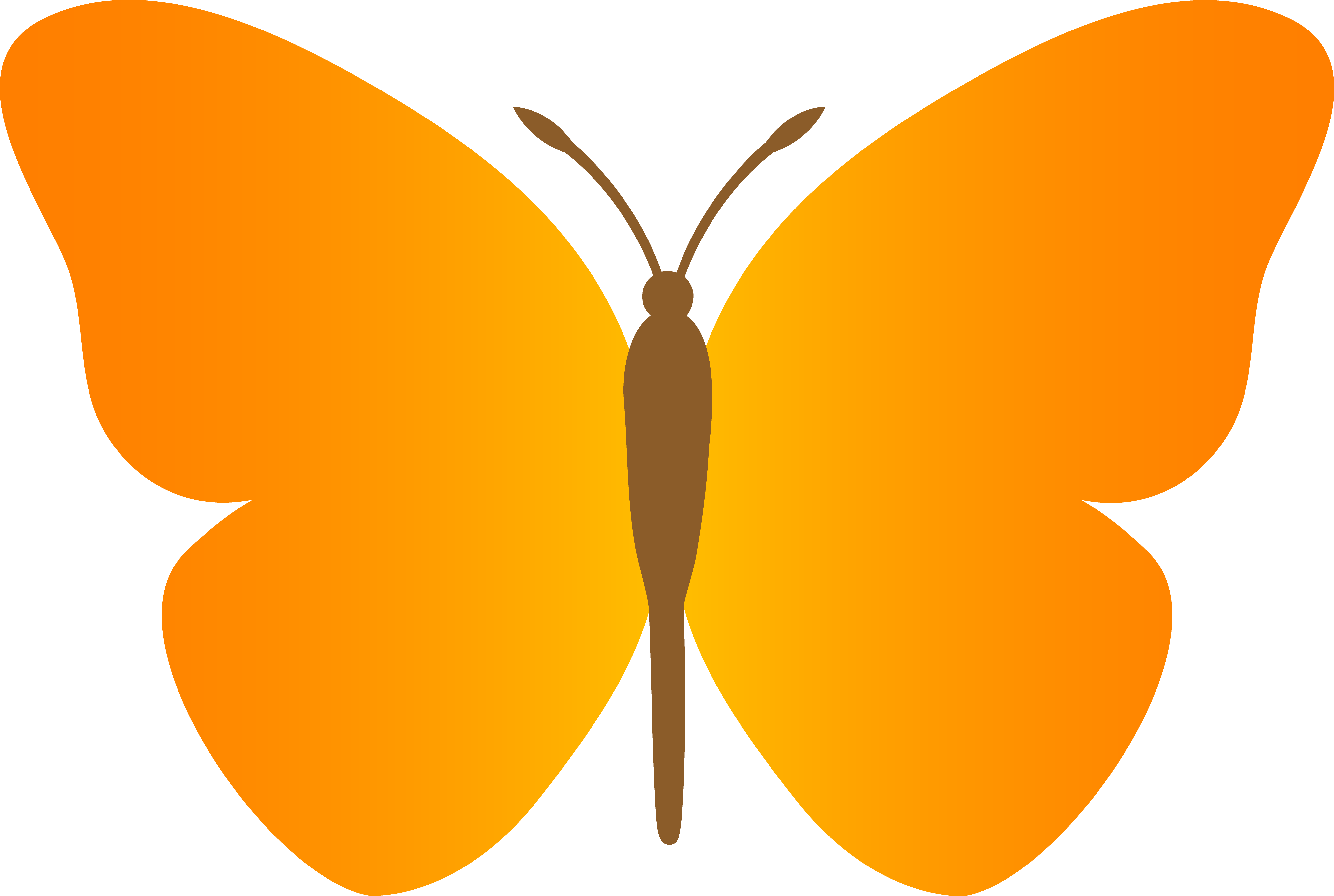 Images Of Butterfly Clipart Clipartfest 2 Clipartbarn - Orange Butterfly Clip Art (5112x3433), Png Download