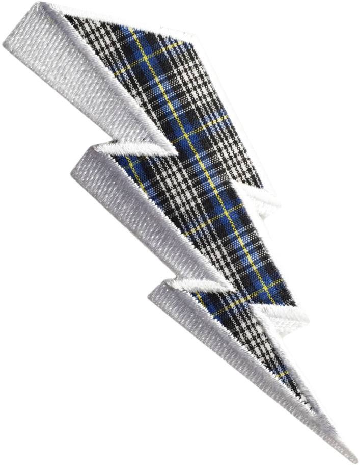 White Lightening Bolt Patch Pin (1000x1000), Png Download