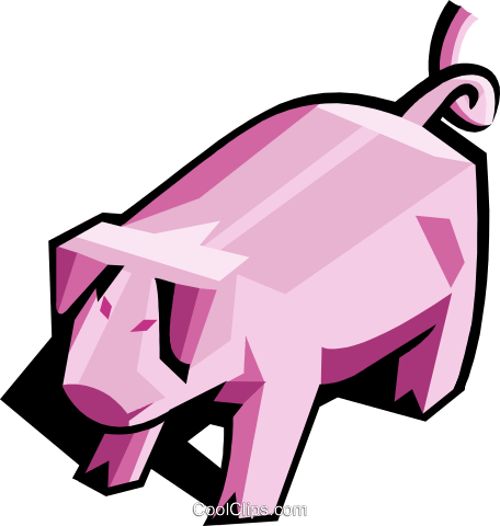 Stylized Pig Royalty Free Vector Clip Art Illustration - Clip Art (456x480), Png Download