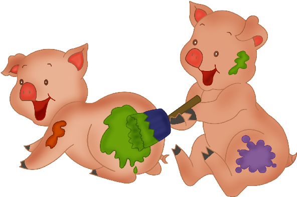 Cute Cartoon Pigs - Cute Farm Animals Cartoon (600x400), Png Download