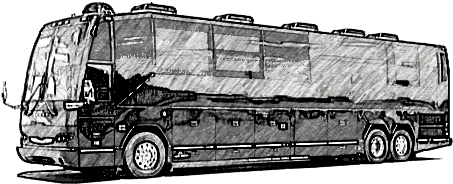 Bus Drawing Tour - Tour Bus Sketch (504x378), Png Download