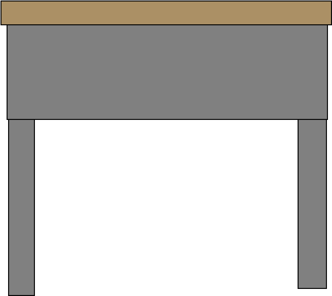 School Desk Sideways Remake - Table (703x628), Png Download