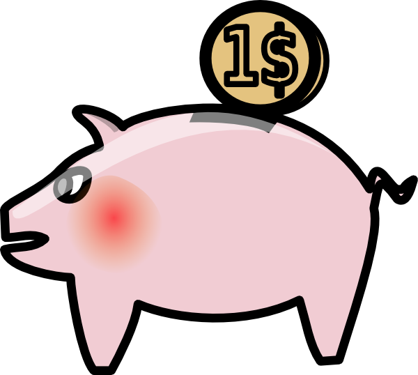 Cute Piggy Bank Clipart Panda Free Images Clipart - Piggy Bank (600x538), Png Download